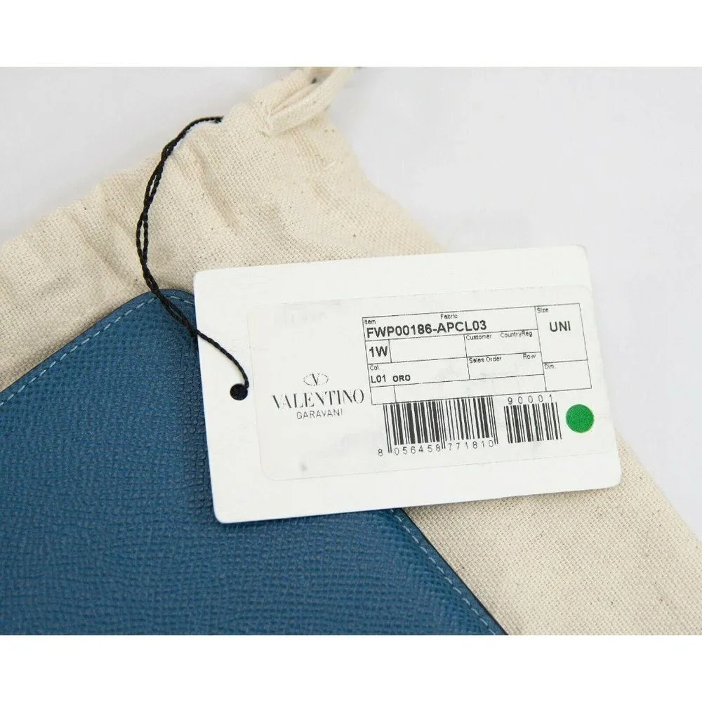 Valentino Garavani Blue Saffiano Leather Mini iPad - Picture 4 of 6